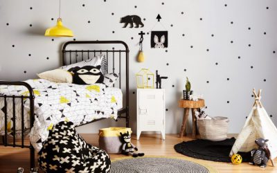 La chambre enfant déco noir et blanc