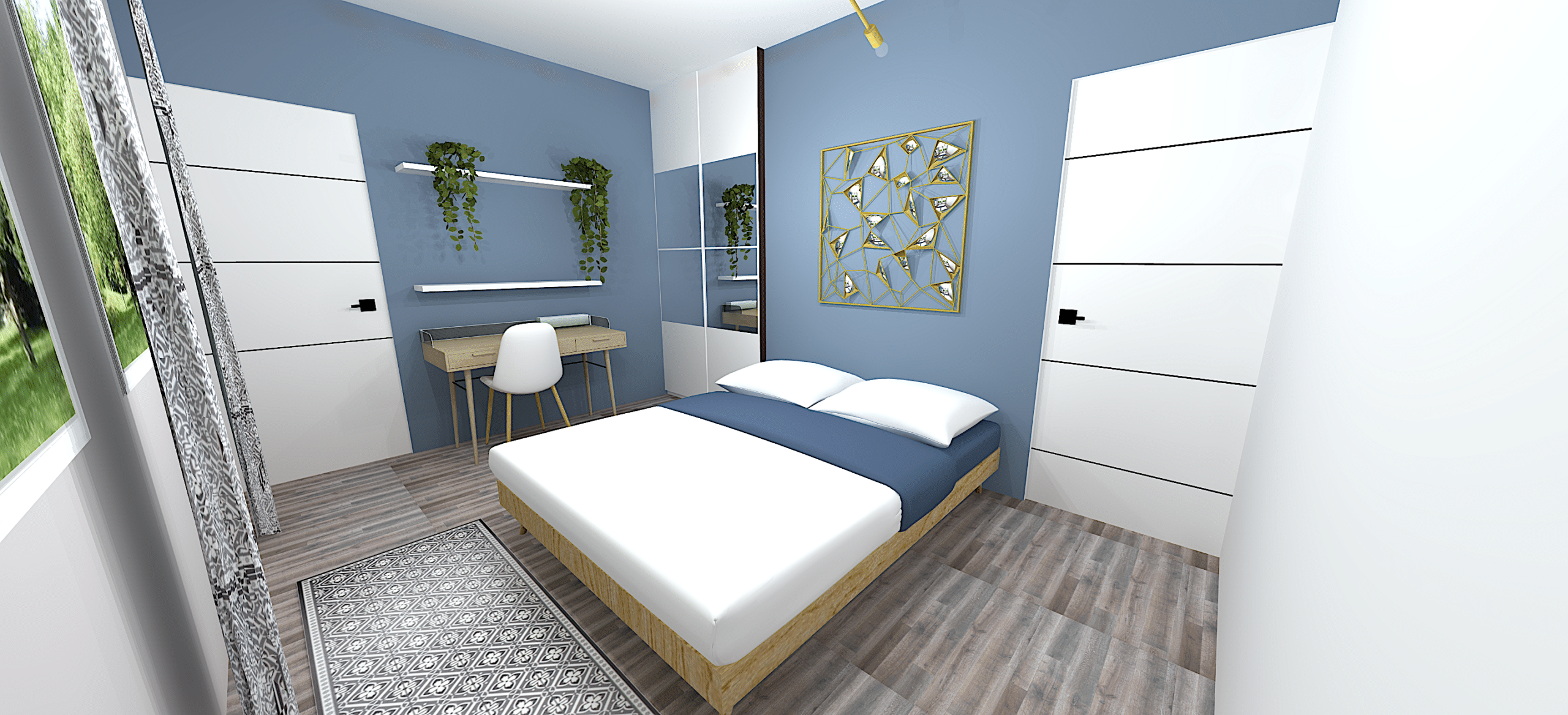 Projet chambre adulte réalisé par E-interiorconcept, vue 1