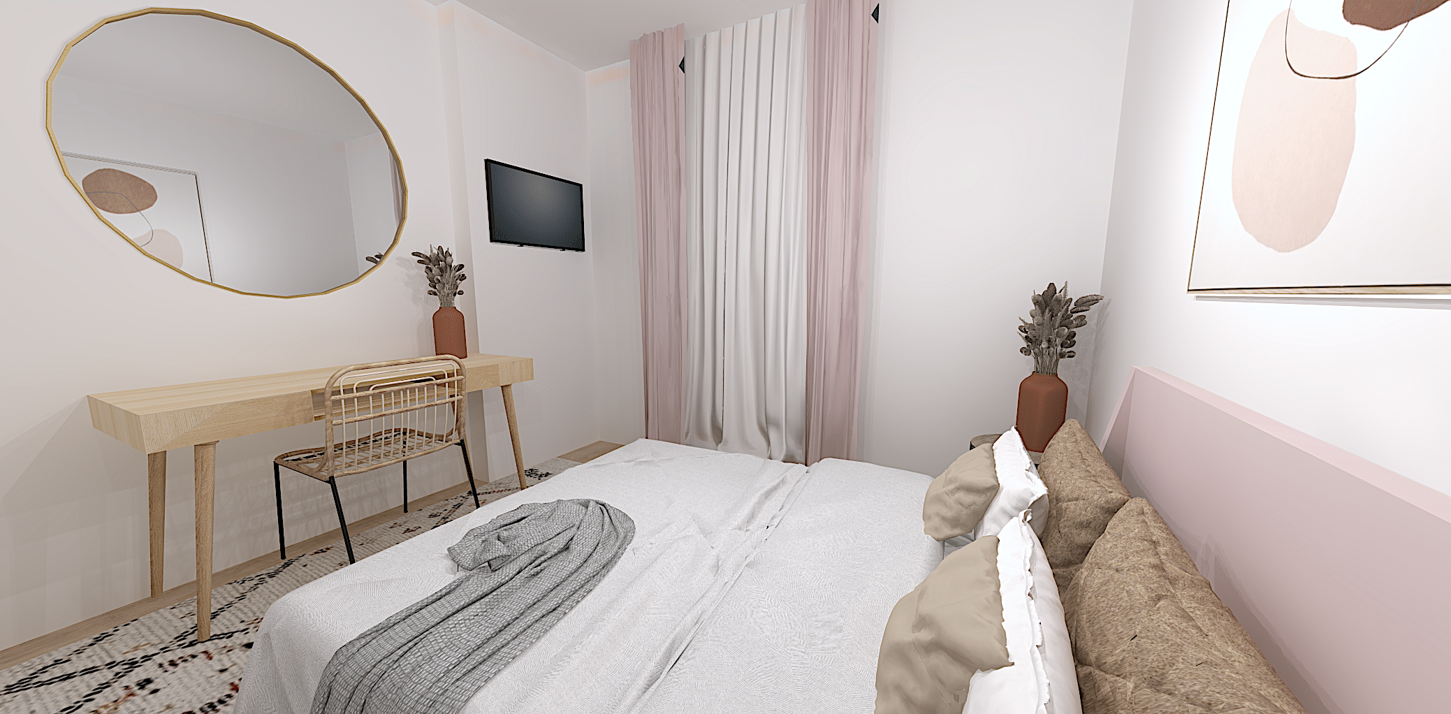 Projet chambre adulte réalisé par E-interiorconcept, vue 2