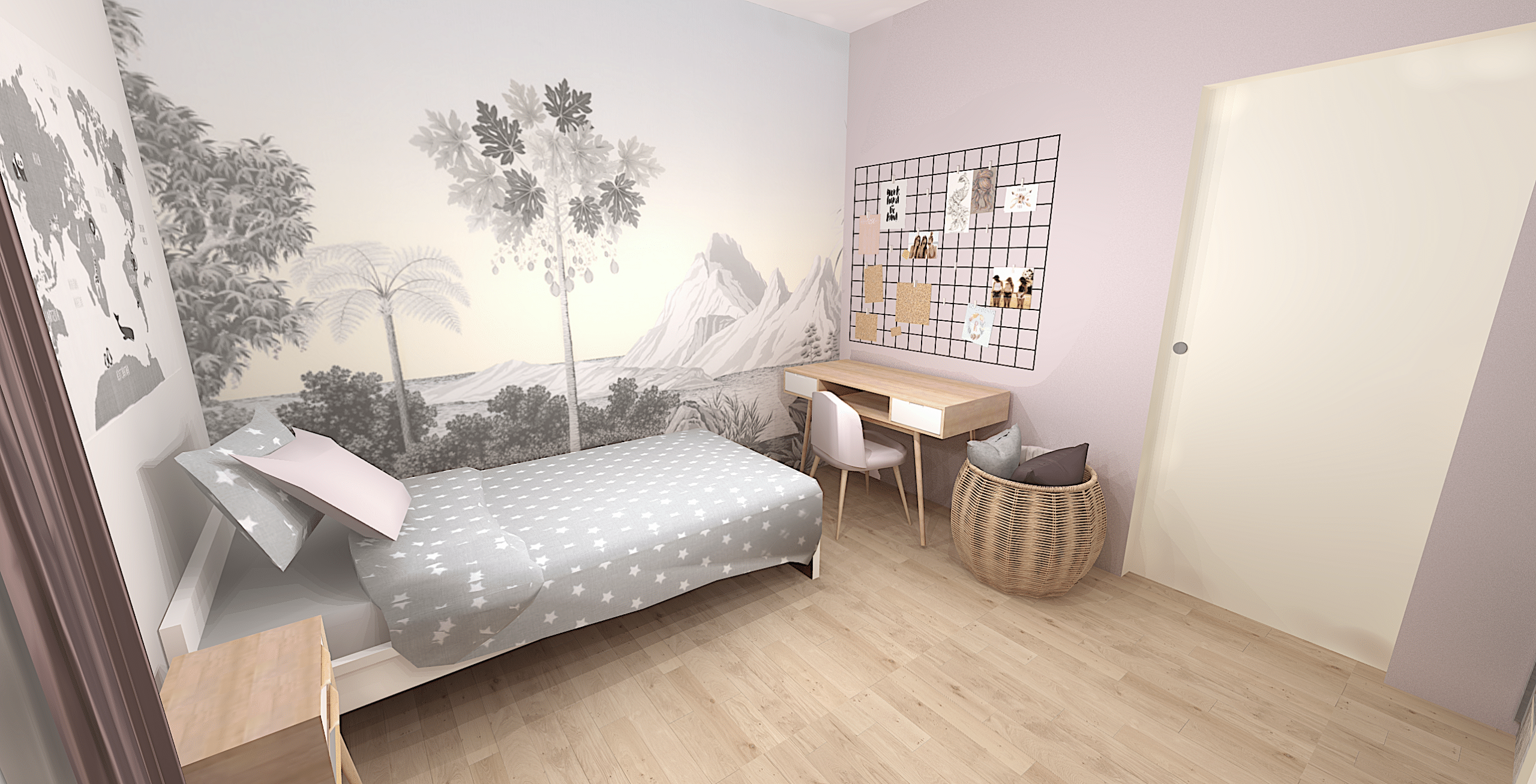 Projet chambre enfant réalisé par E-interiorconcept, vue 1