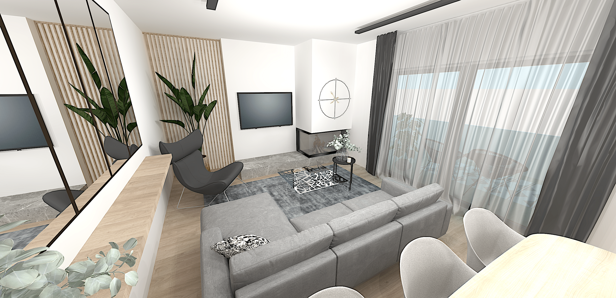 Projet pièce de vie réalisé par E-interiorconcept, vue 4