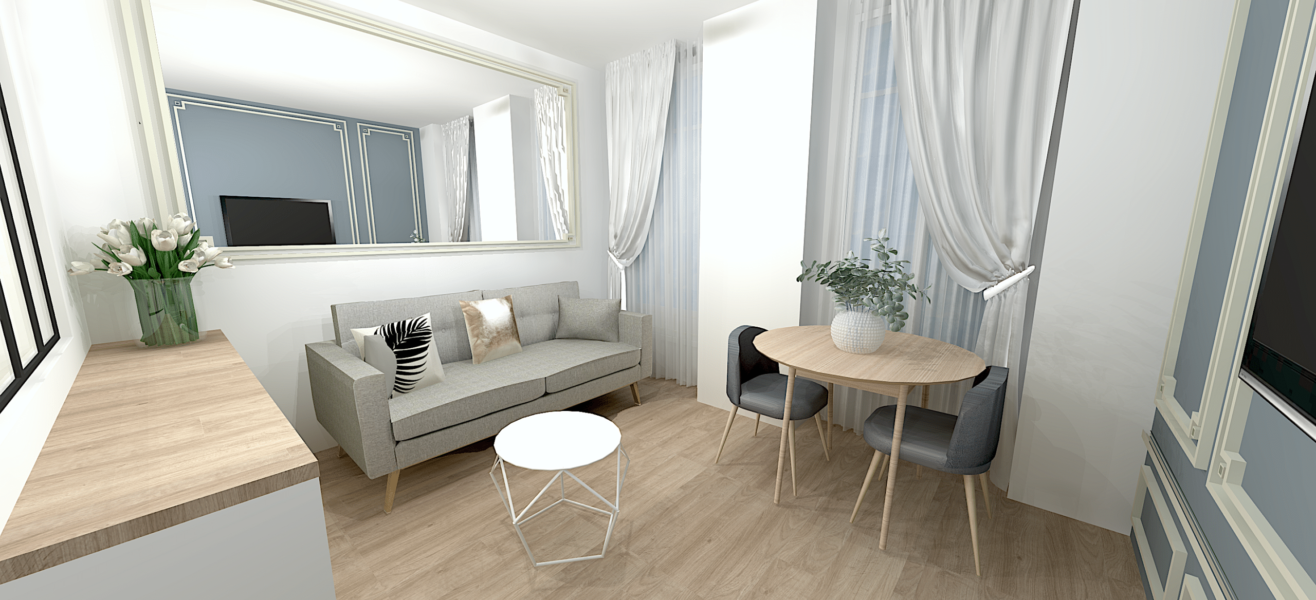 Projet pièce de vie réalisé par E-interiorconcept, vue 5