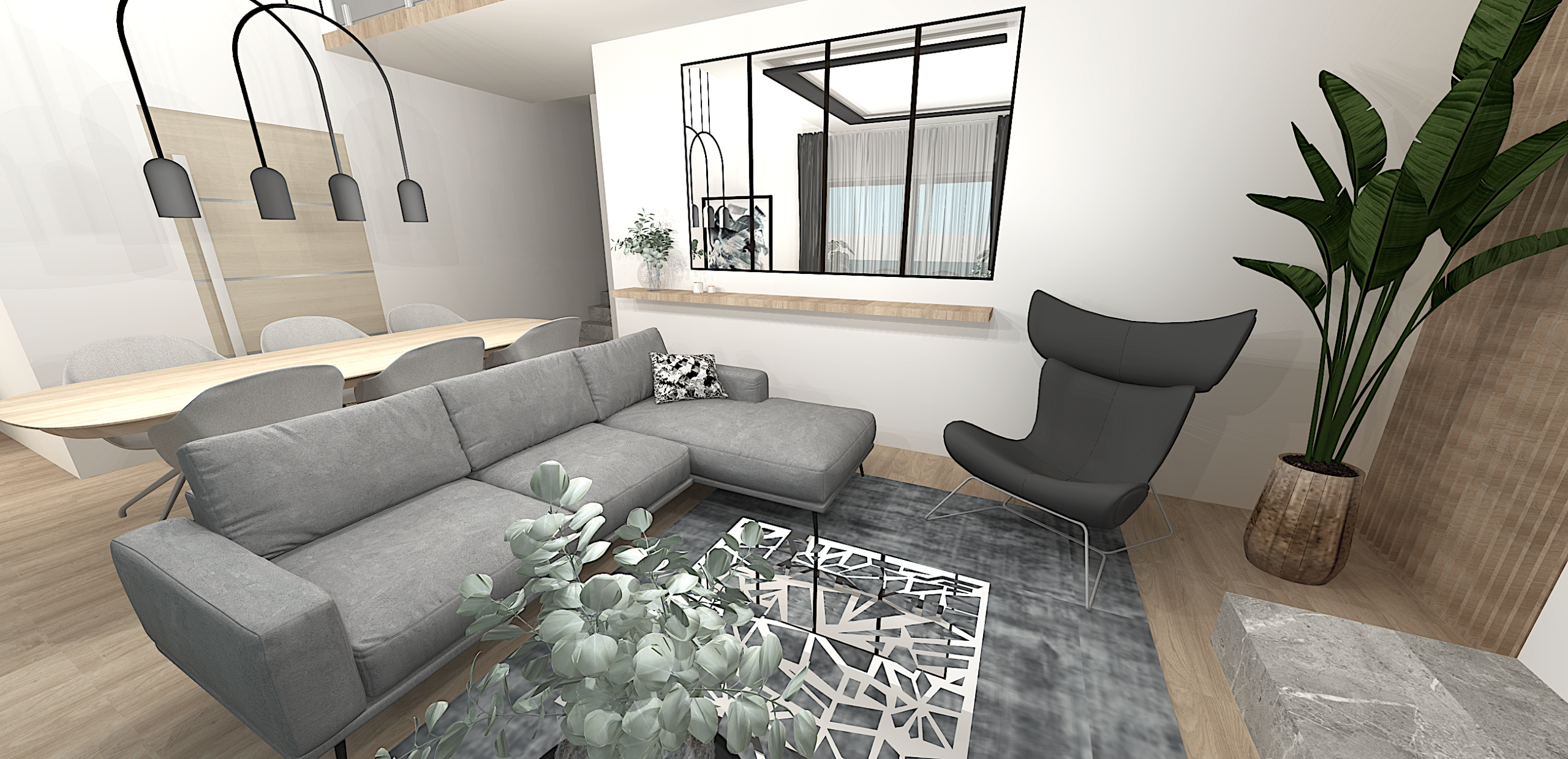 Projet salon réalisé par E-interiorconcept, vue 1