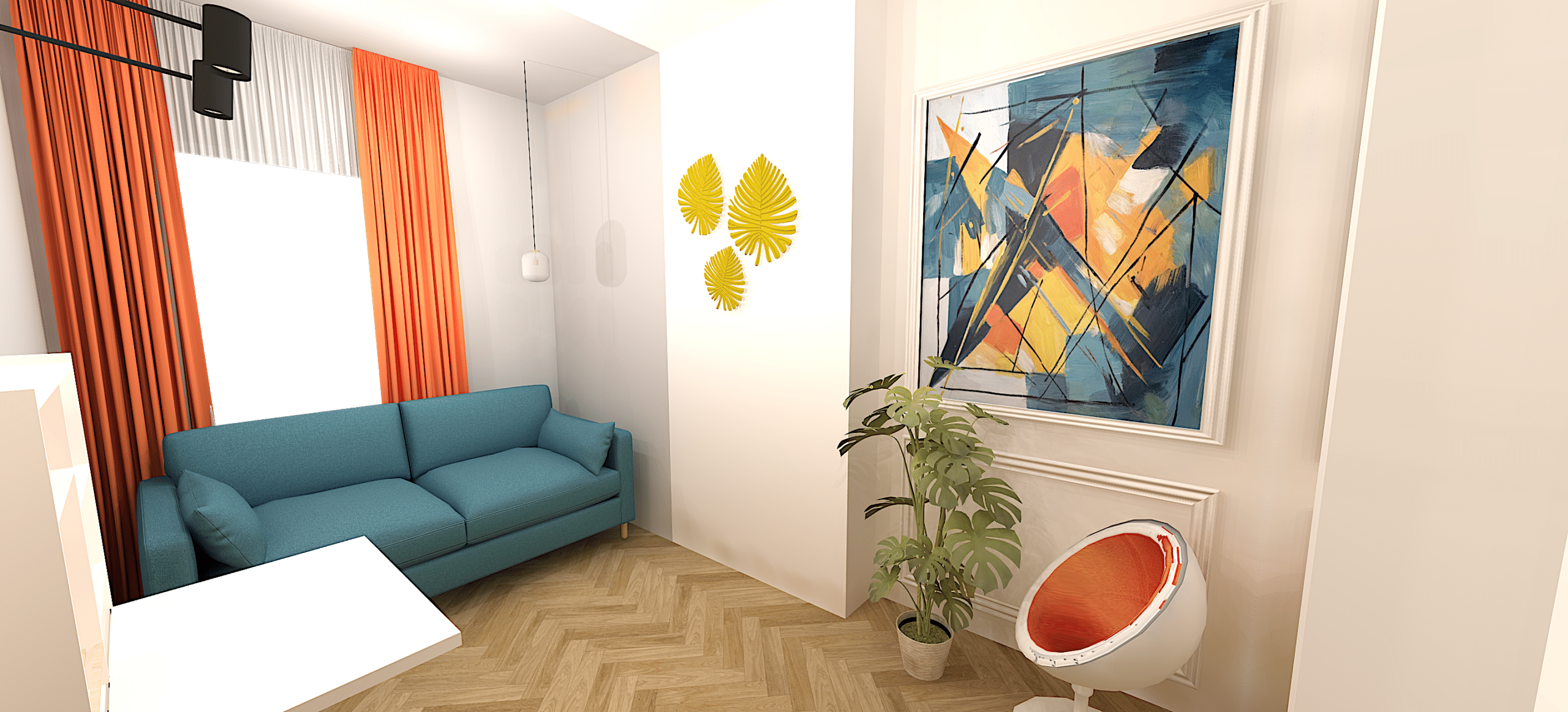 Projet salon réalisé par E-interiorconcept, vue 2